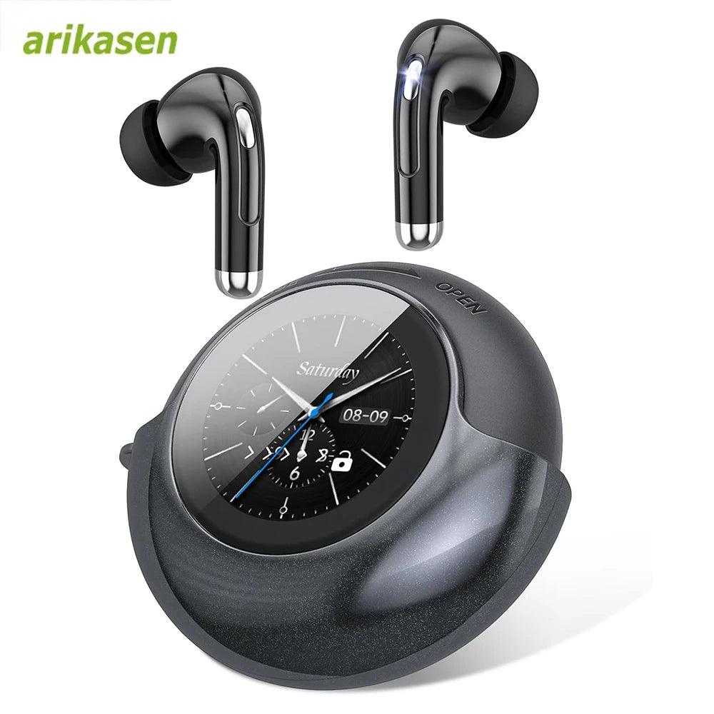 TWS Earphones Bluetooth Wireless Headphones IPX7 Waterproof Earbuds Zpaxo with LCD Screen Case