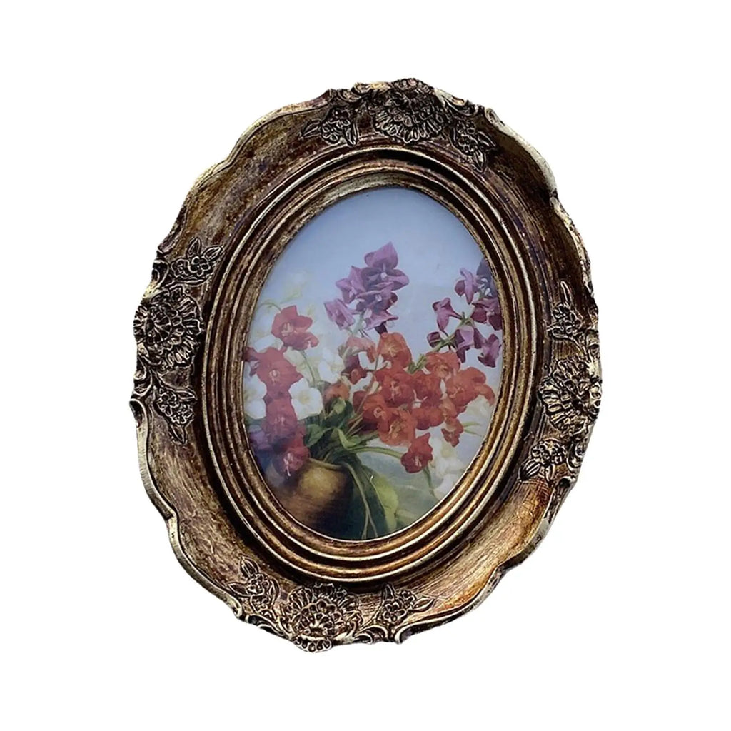 Vintage Oval Resin Photo Frame – European Baroque Style Vintage Picture Frame Zpaxo