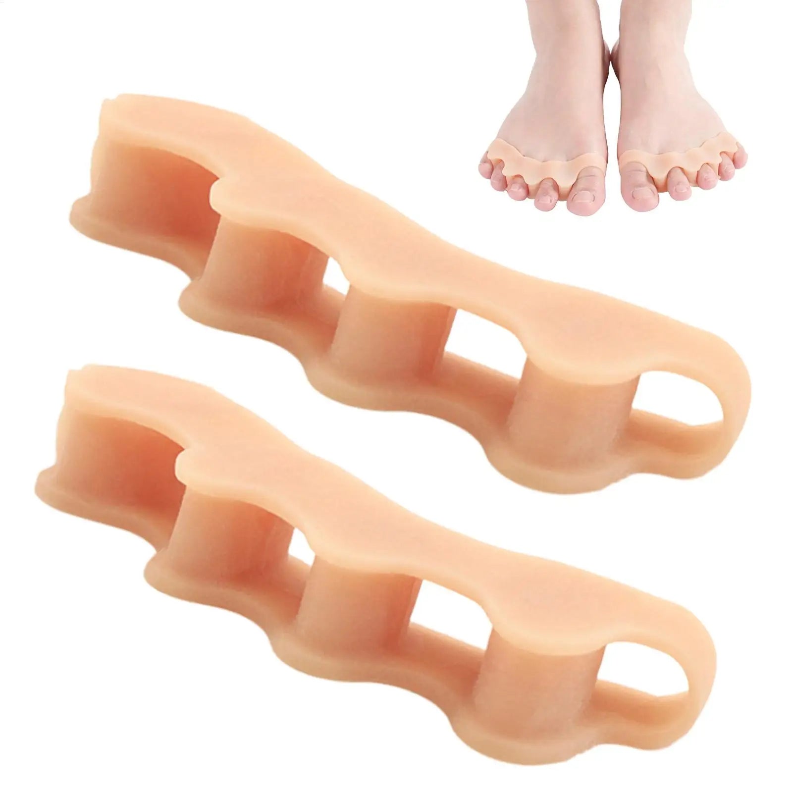 1 Pair Silicone Toe Separator Bunion Corrector Hammer Toe Corrector Soft Silicone Material for Toe Separation Foot Care Tool Zpaxo