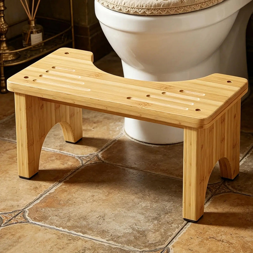 Toilet Step Pooping Wooden Portable Foldable Non-slip Bathroom Stool
