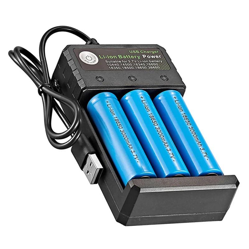 18650 Battery Charger 2 3 4 Slots USB Independent Charging for 16650 18500 Charging 3.7V Rechargeable Lithium Battery Charger Zpaxo