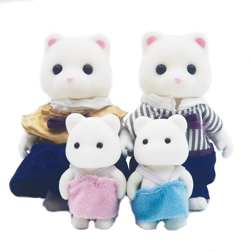 1 12 Simulation Dollhouse Anime Character Toy Cartoon Action Figure Zpaxo White bear family