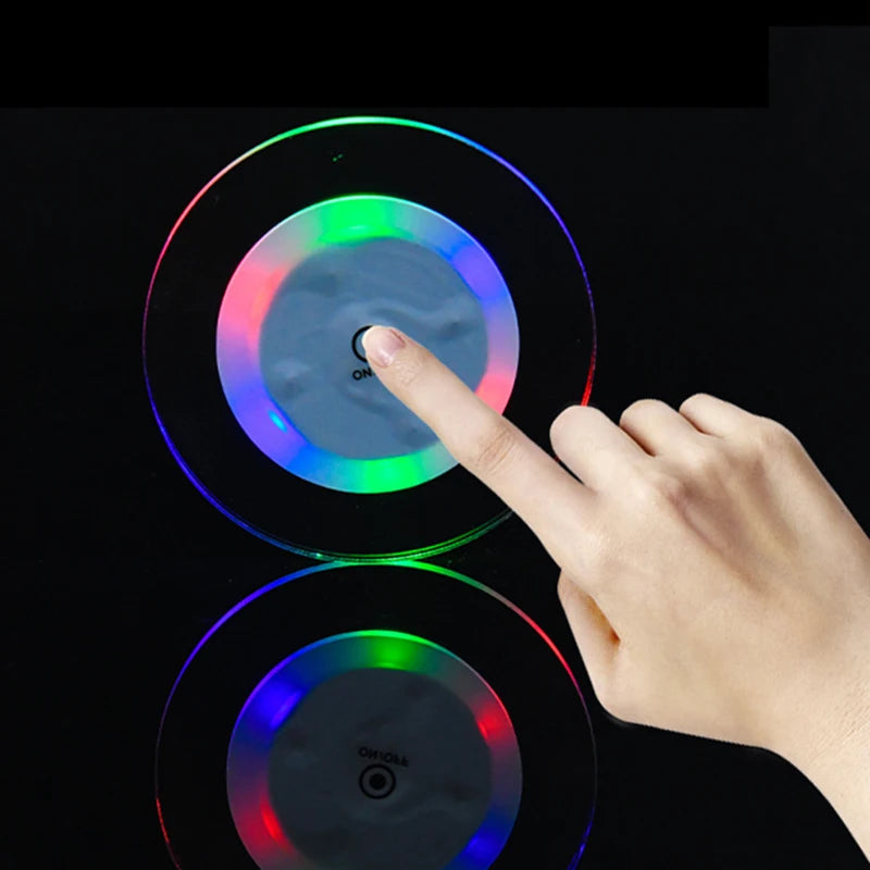 Bar Table Decoration Accessories LED Coaster Acrylic Cocktail Flash Zpaxo