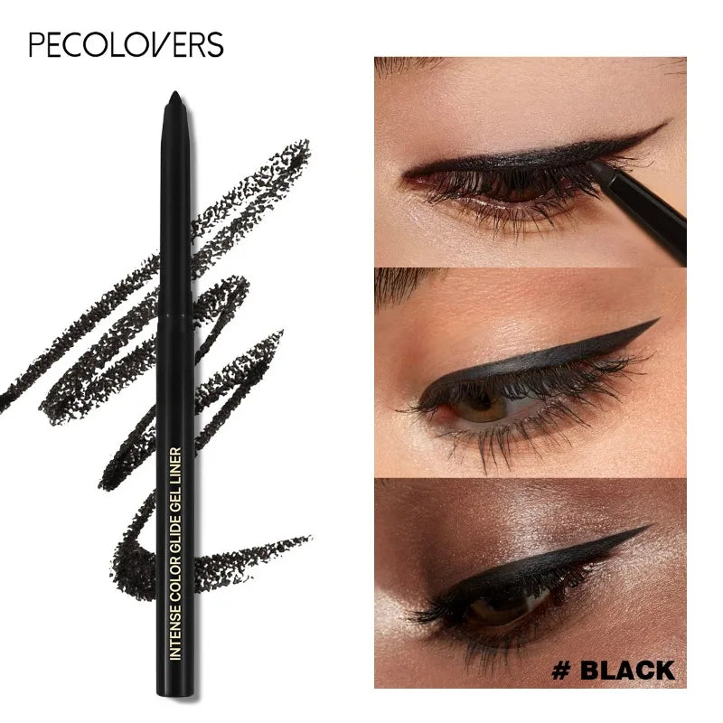5PCS Waterproof Black Eyeliner Gel Pencil Lasting Natural Easy Wear Matte Quick Drying Non-Smudge Eye Liner Gel Pen Makeup Zpaxo