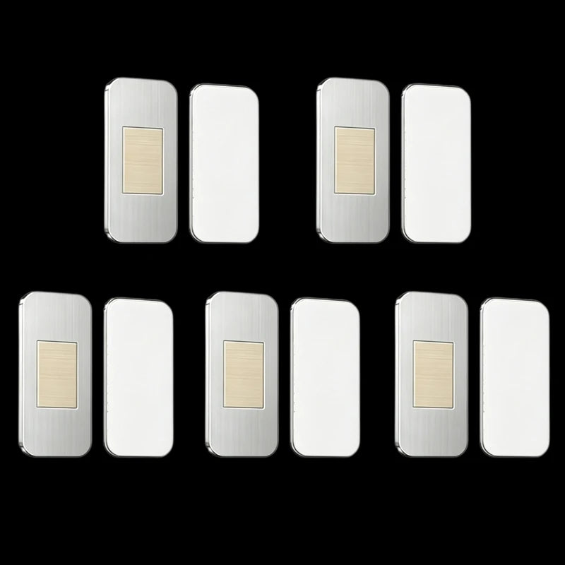 10pcs (5 Sets) Stainless Steel Ultra-Thin Strong Magnetic Cabinet Door Catch, Can Be Installed on Kitchen Cabinets, Wardrobes Zpaxo