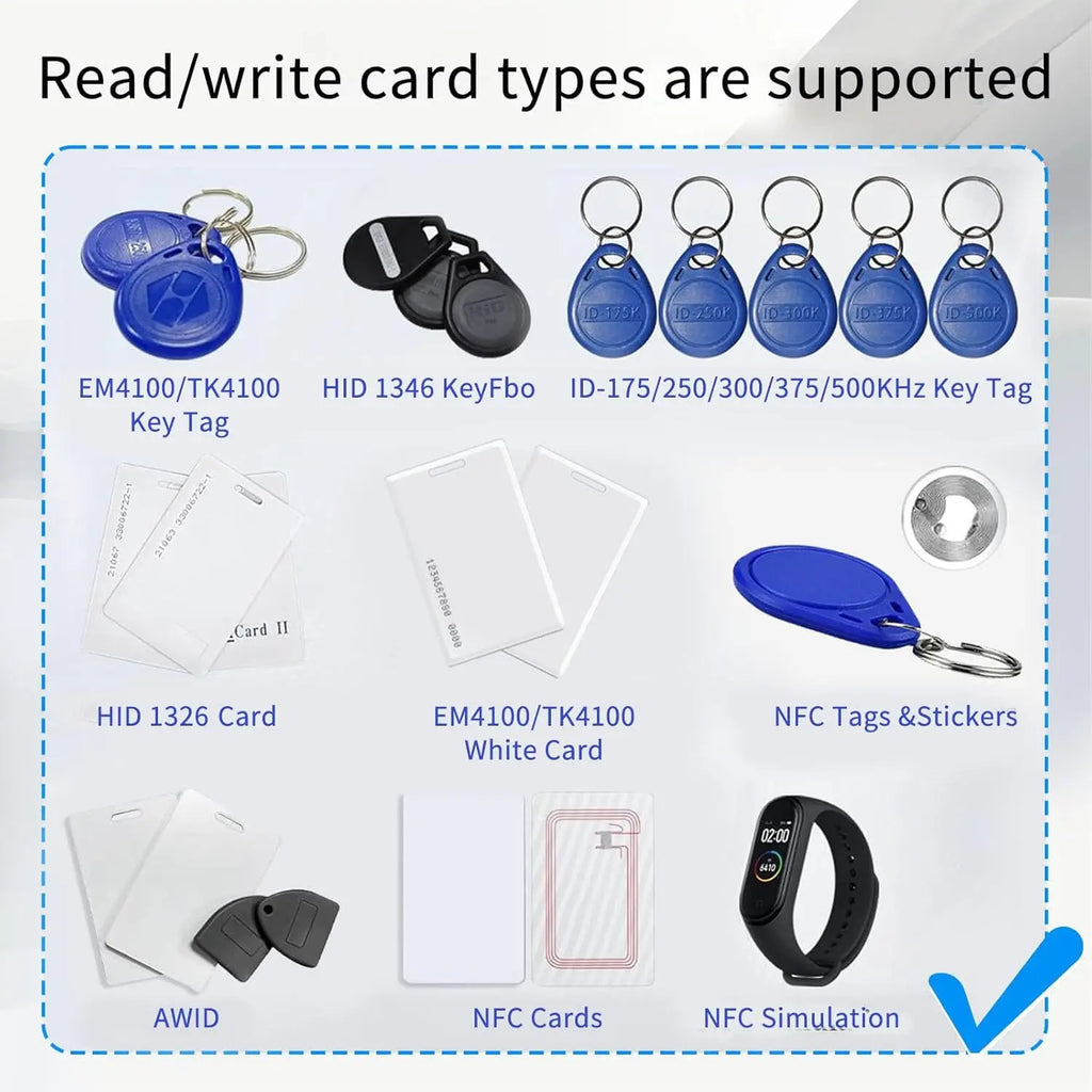 RFID Smart Card Reader X7 Copier Duplicator 13.56MHz 125KHz Label Copy UID EM4305/T5577 Token Badge Clone NFC Tag Key Write Zpaxo