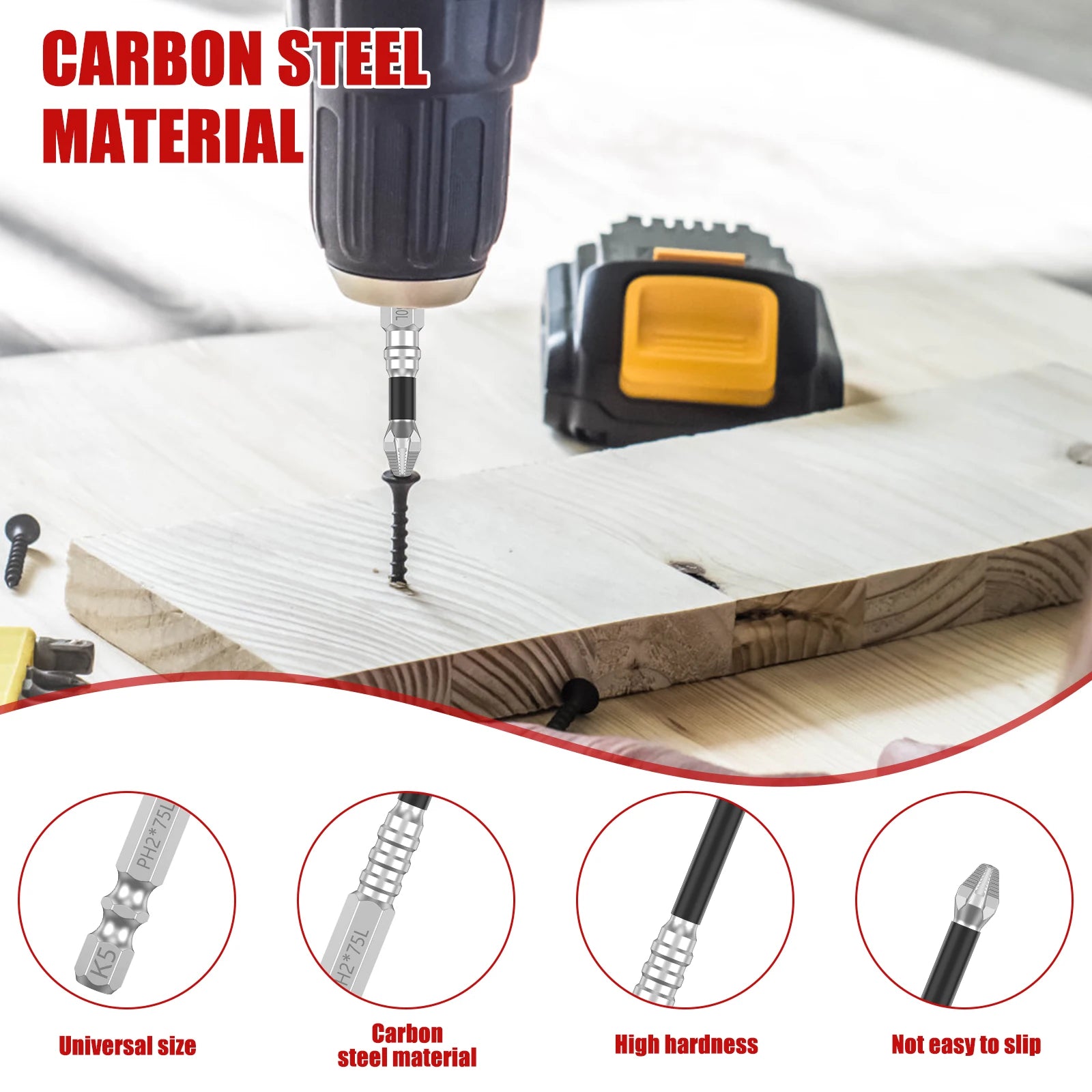 Anti Slip Magnetic Screwdriver Drill Bit Reusable K5 Impact Resistance Screw Extractor Cross Slot High Efficient Screwdriver New Zpaxo