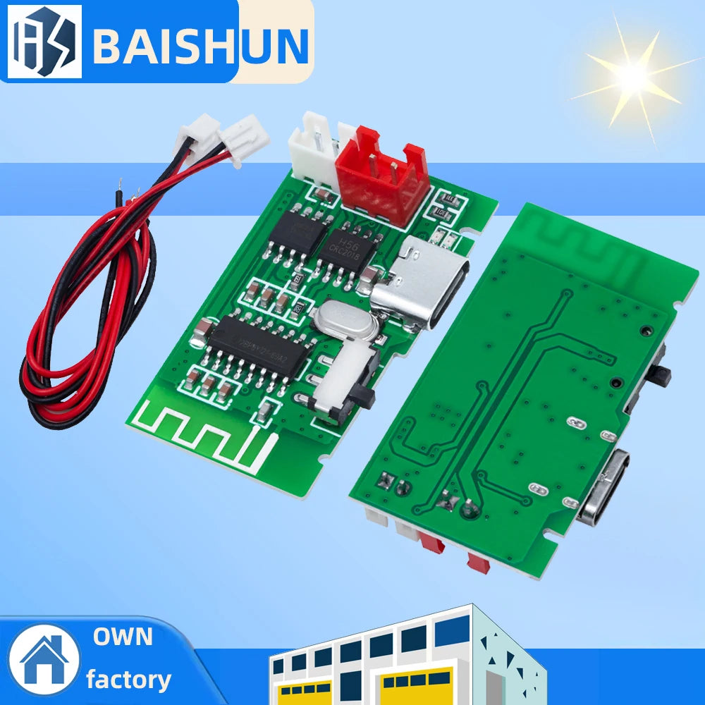 3W Mono Bluetooth 5 0 Amplifier Board 4 PCBA 3 7V Li-ion Charging Zpaxo Default Title