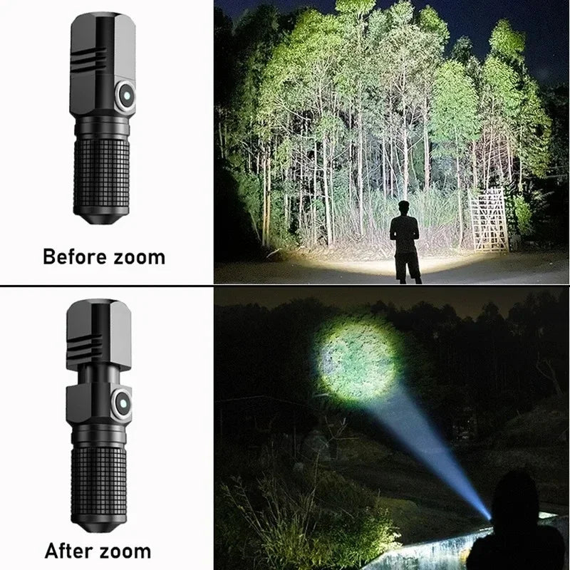 ESMARTER Mini Tactical Flashlight – Zoomable USB Rechargeable LED
