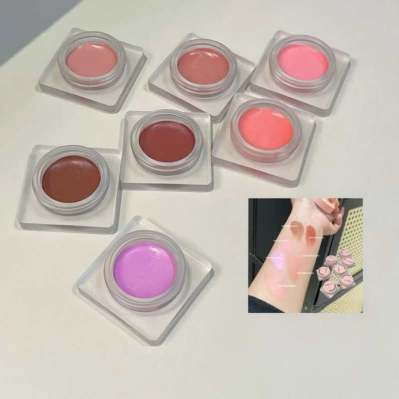 Purple Blush Cream Cheek Rouge Rose Brown Mud Palette Long-lasting