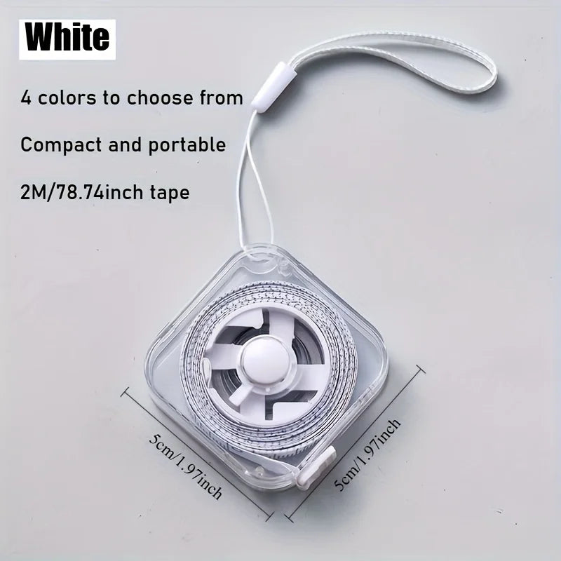Portable Soft Tape Measure 2M 6FT Cute Retractable Lock Clear CM Inch Zpaxo white-1pc