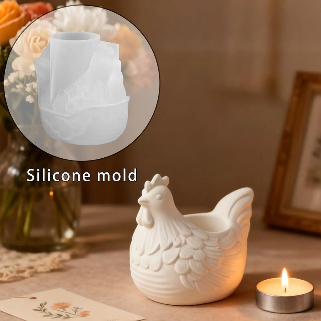 3D Hen Silicone Mold – DIY Resin, Candle & Plaster Chick Mould Silicone Craft Mold Zpaxo