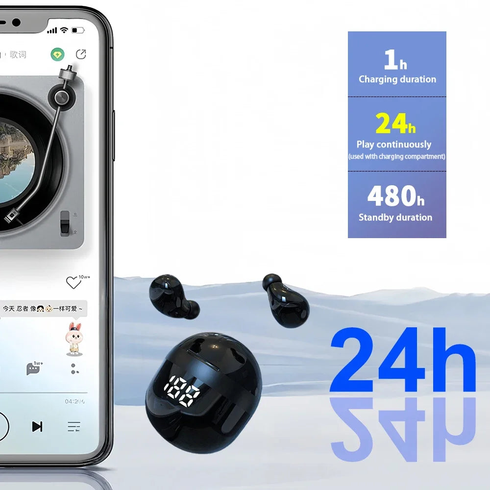 KEBIDUMEI Invisible Mini Earphones Bluetooth 5 3 Headphones Hifi