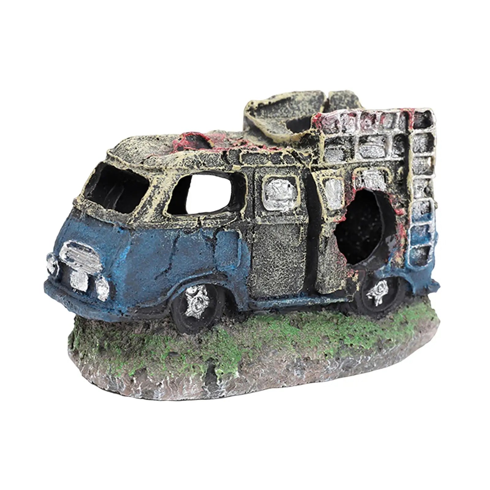 Auto Wreck Aquarium Decoration Fish Tank Ornament House for Spawning Aquatic Pets to Breed Small Fish Crustaceans Rest Play Zpaxo A 12.5x7.5x8cm