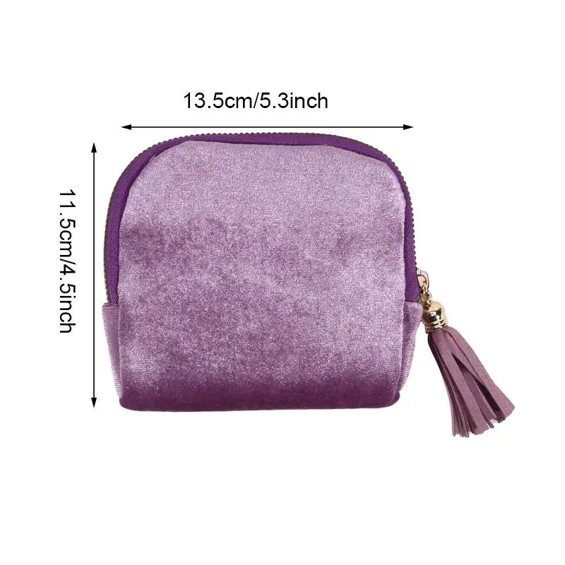 Jewelry Storage Bag Tassel Pendant Ring Zipper Large Capacity Travel