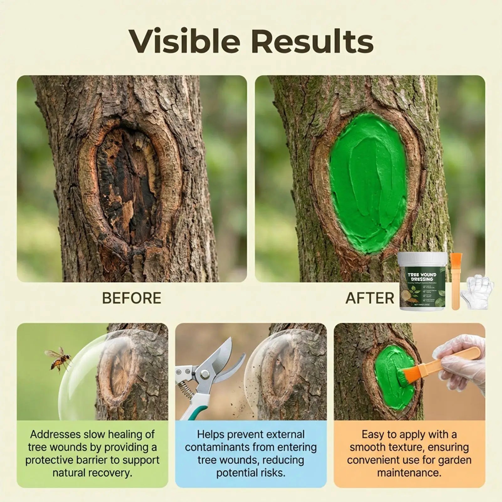 Tree Pruning Sealer Waterproof Grafting Compound Cutting Plants Trees