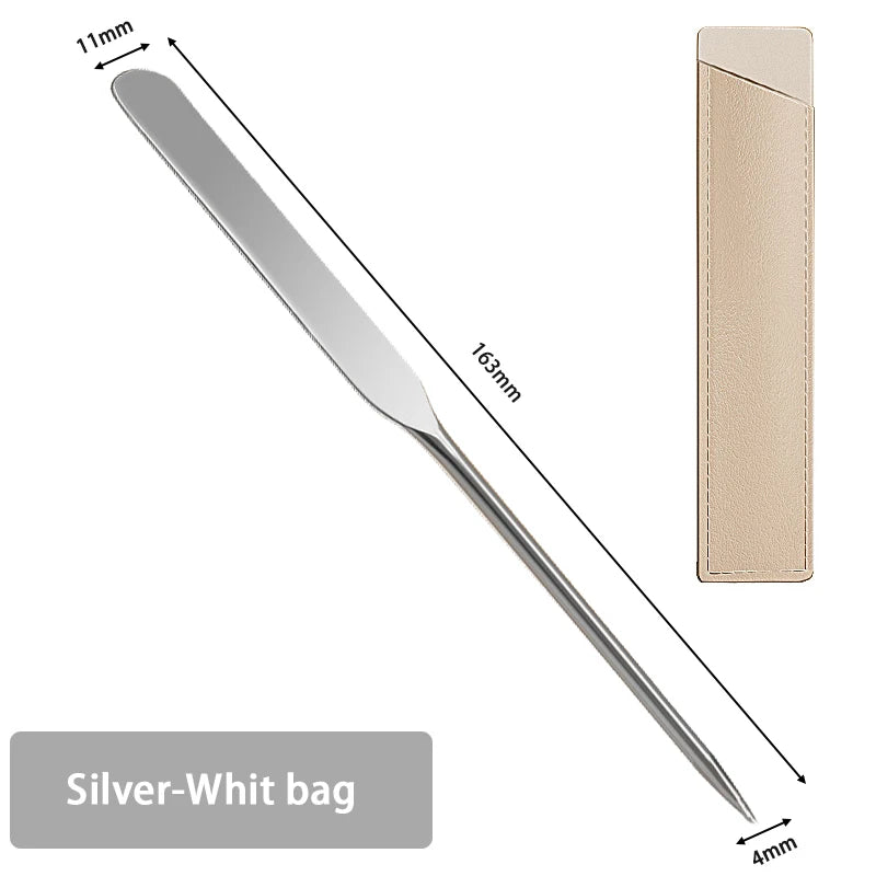 Stainless Steel Makeup Foundation Spatula Mixing Stick Powder Base Zpaxo Silver With Bag