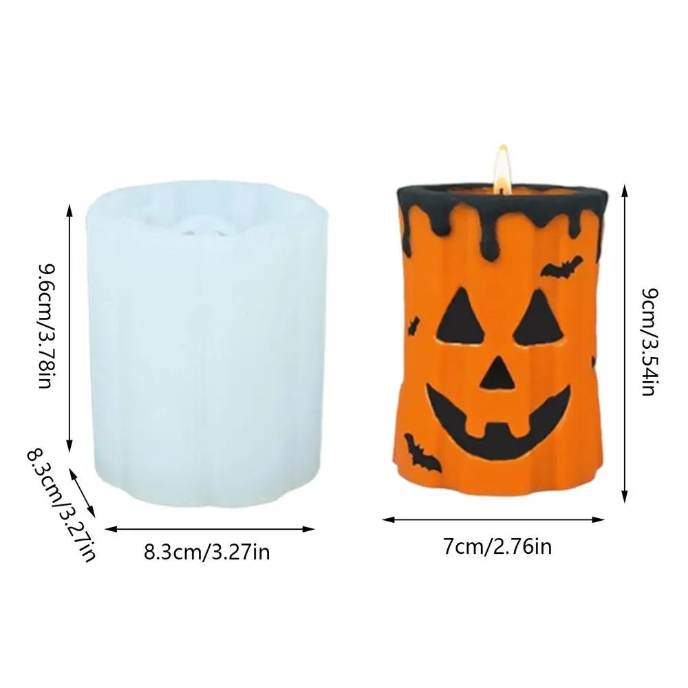 Candle Casting Halloween Mold Ghost Face Pumpkin Reusable Silicone