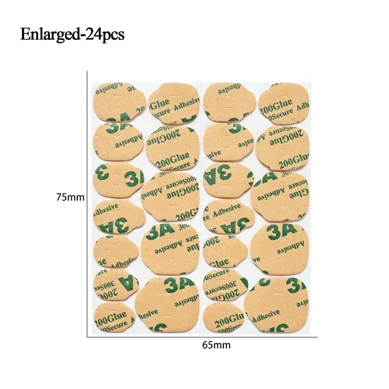 Double Side Nail Jelly Glue False Nail Art Adhesive Tape Transparent Glue Stickers DIY Reusable Manicure Nails Accessories Salon Zpaxo Enlarged 24pcs