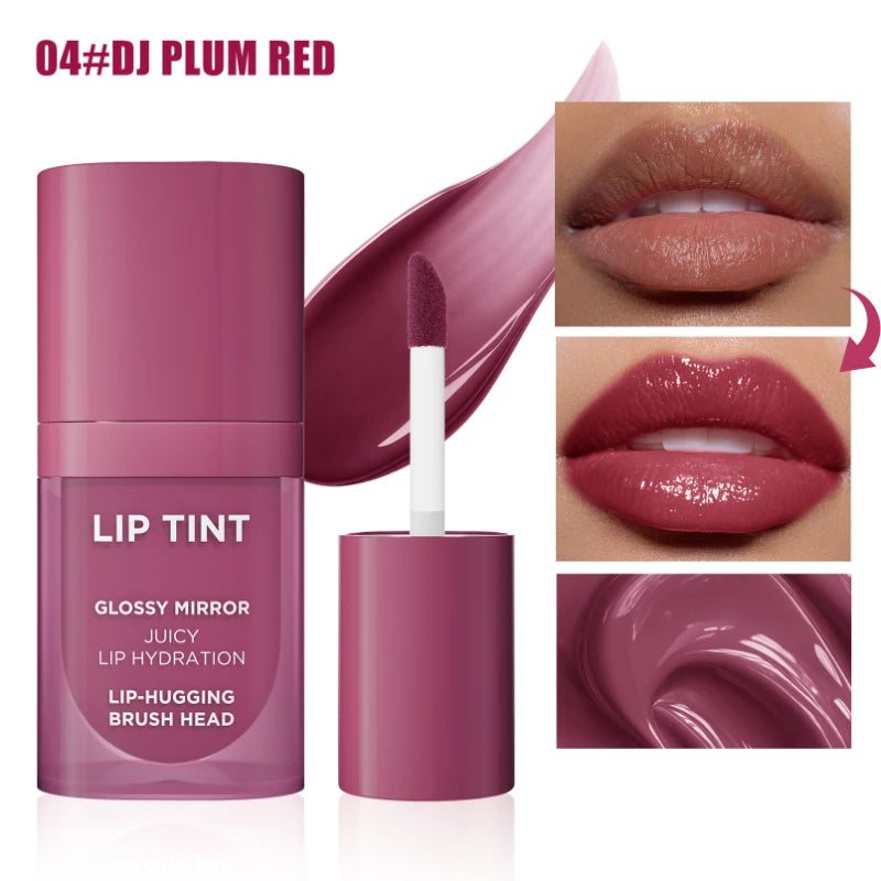 High Pigment Lip Gloss – Hydrating Plumping Glaze Lipstick Lip Gloss Zpaxo 04 DJ PLUM RED