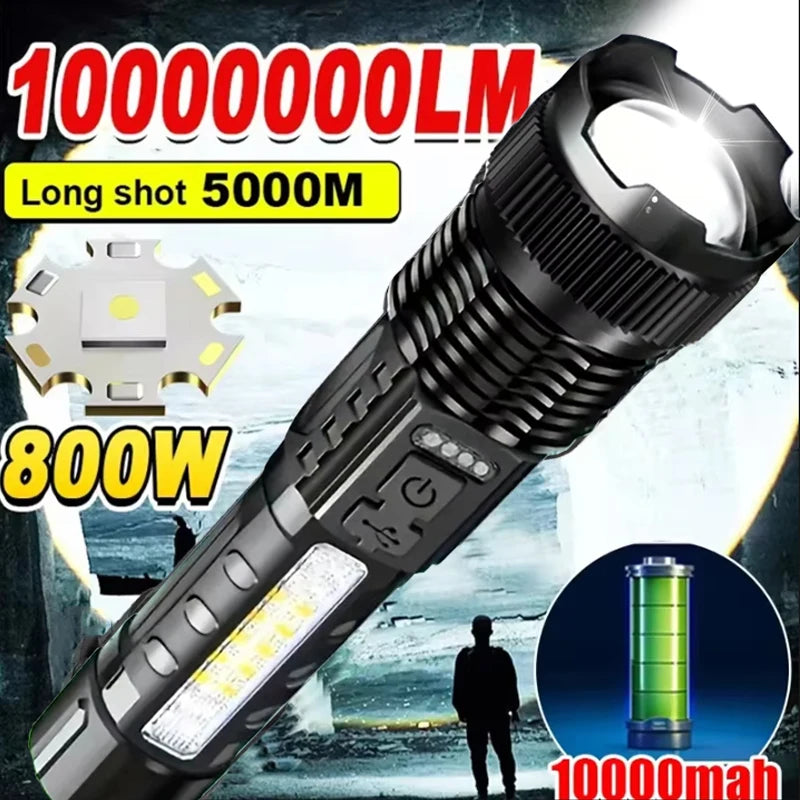 High Power LED Flashlight – USB Rechargeable Tactical Zoom Torch