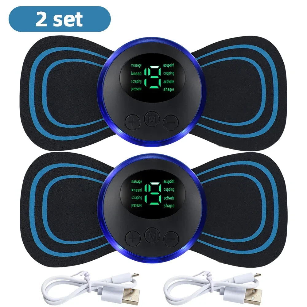 Electric Neck Massager EMS Muscle Massage Stimulator Low Frequency Instrument Back Cervical Calf Patches Pain Joints Mini Device Zpaxo 02 suit