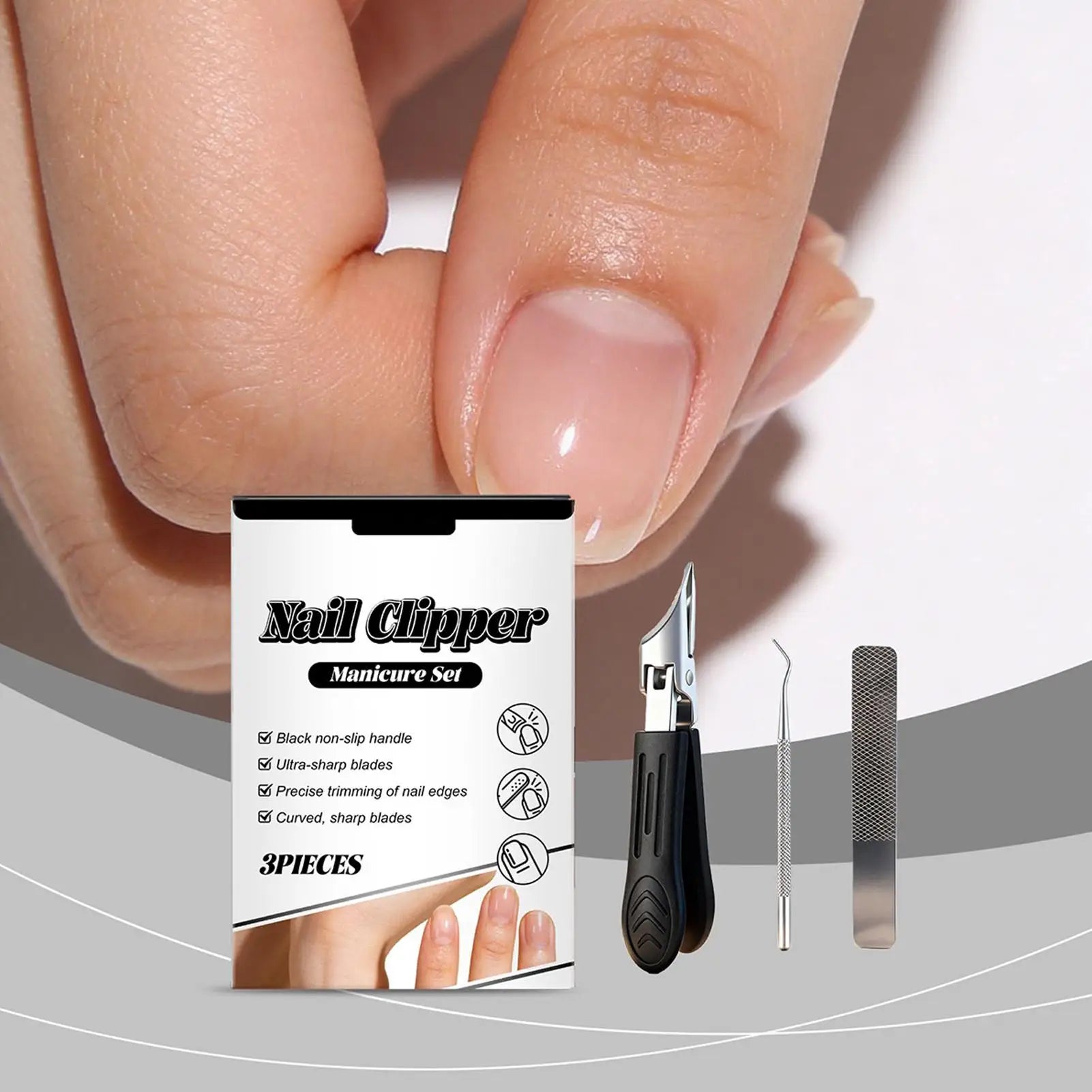Angled Nail Clippers – Wide Opening Anti-Splash Trimmer Nail Clipper Trimmer Zpaxo