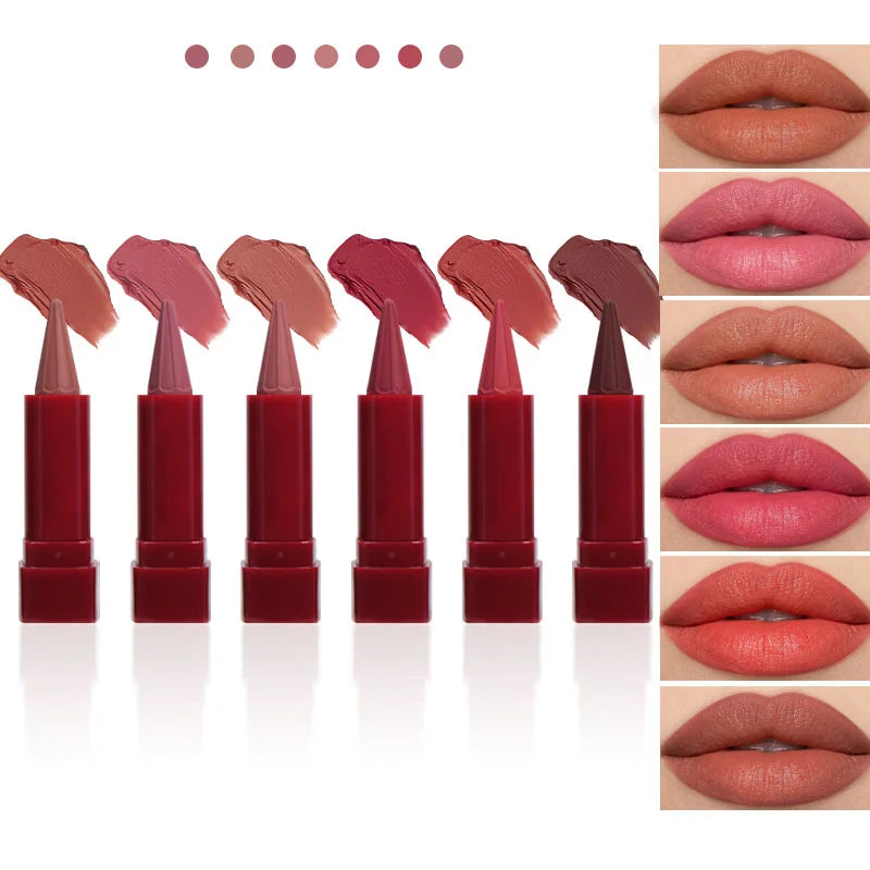 6-color Lipliner Durable Waterproof Fade Resistant Does Not Stick Cup