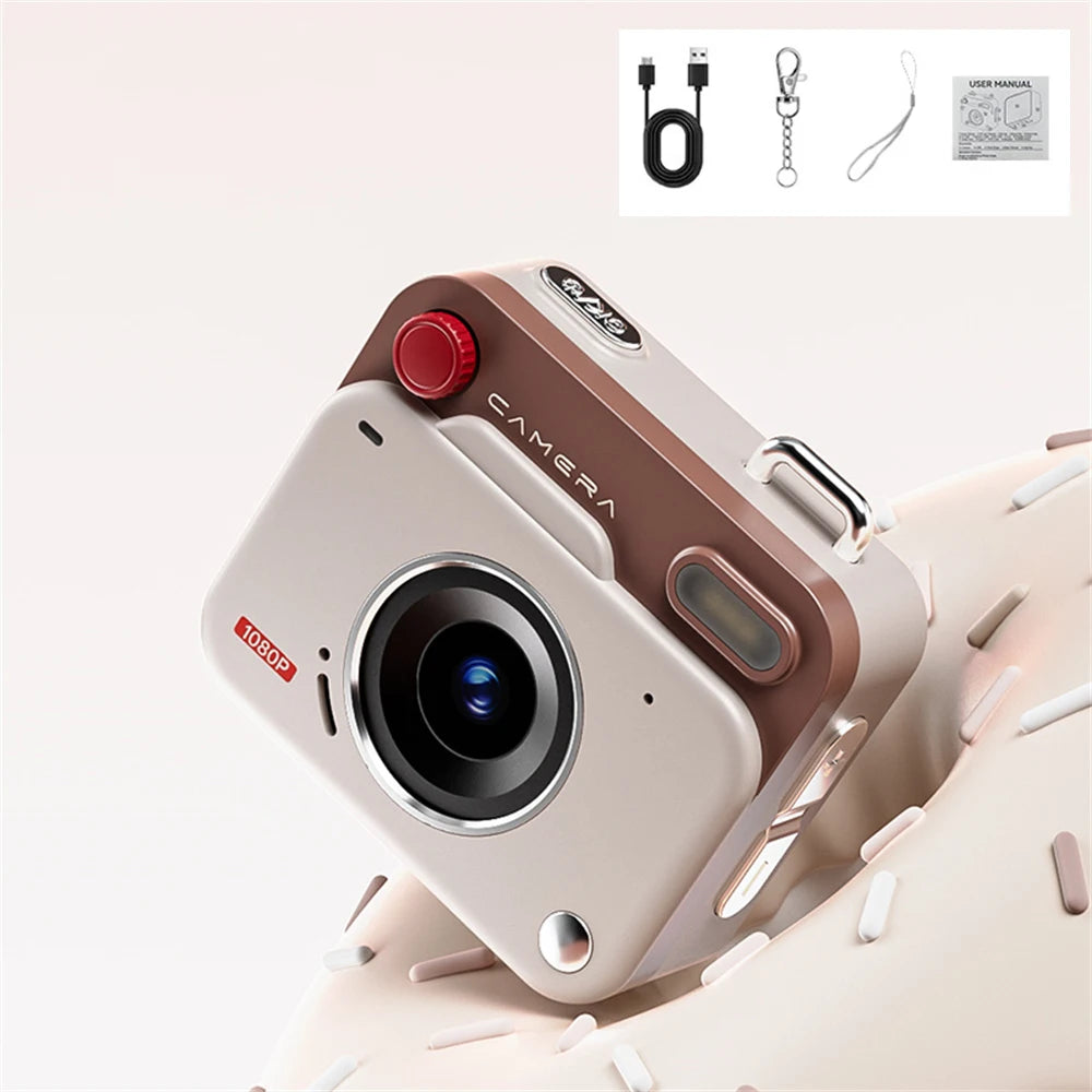 2025 New Thumb Pocket CCD Digital Camera HD Retro Mini Camera Portable Keychain Camera Outdoor Travel Photo Recorder Gift Y6000 Zpaxo Khaki Camera Add 128G