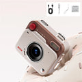 Y6000 Thumb Camera HD 1080P Retro Mini Camera Portable With Screen Flash Lamp Cam Outdoor Travel Photo Recorder CCD Digital Cam Zpaxo Khaki Camera Add 32G
