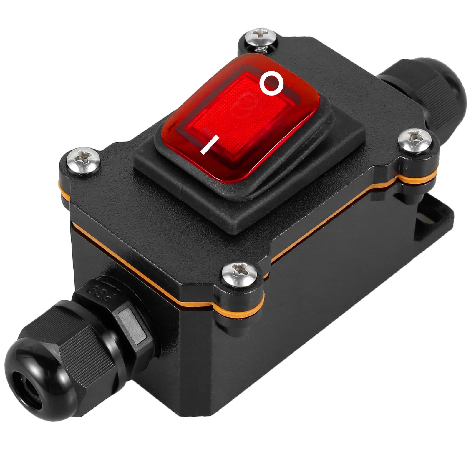 30A 220V Heavy Duty Inline Cord Switch IP65 Waterproof Power Cord Toggle Switch Button Rain Proof Outside Duty Device Switch Zpaxo black