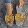 Women Slippers 2025 Bow Anti Slip Sandals Wear-resistant Soft Sole Zpaxo Earthy yellow 37