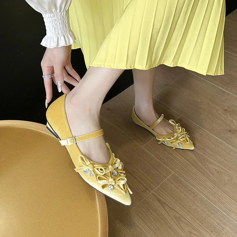 Flat Shoes for Women New Pointed Toe Rhinestones Shallow Soled Scoop Shoes Plus Size Women's Shoes 41 42 43 Zapatillas Mujer Zpaxo