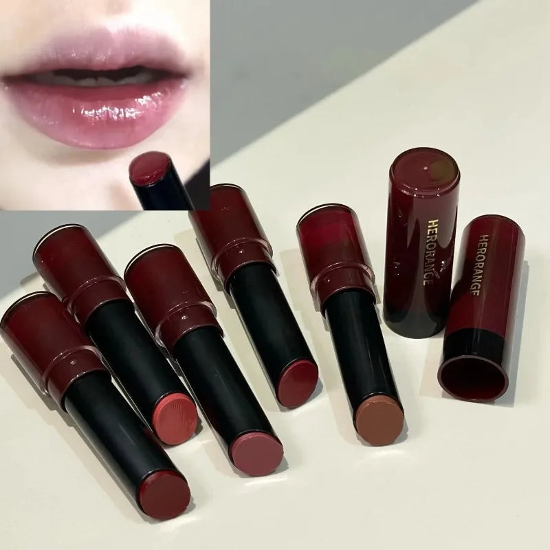 Glossy Mirror Lipstick Cherry Red Shade Moisturizing Waterproof Long