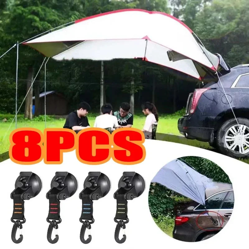 Suction Cup Hooks Strong Car Tent Buckle with Glass Hook Camping Accessories Mountaineering Buckle for Travel Hiking Suction Cup Zpaxo