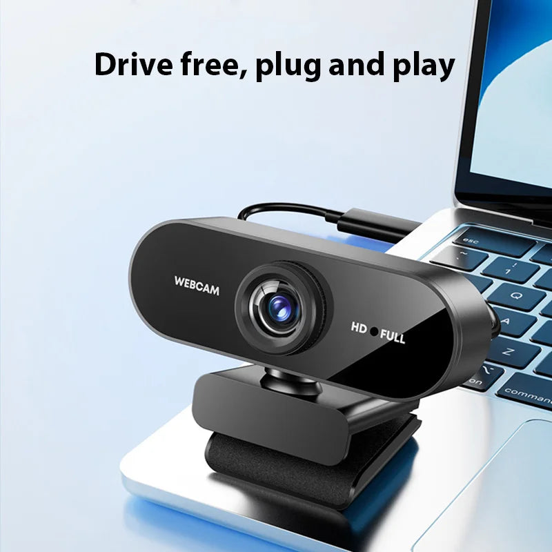 Black Network Webcam USB Camera Full HD 1080p 360 Rotation Microphone Zpaxo