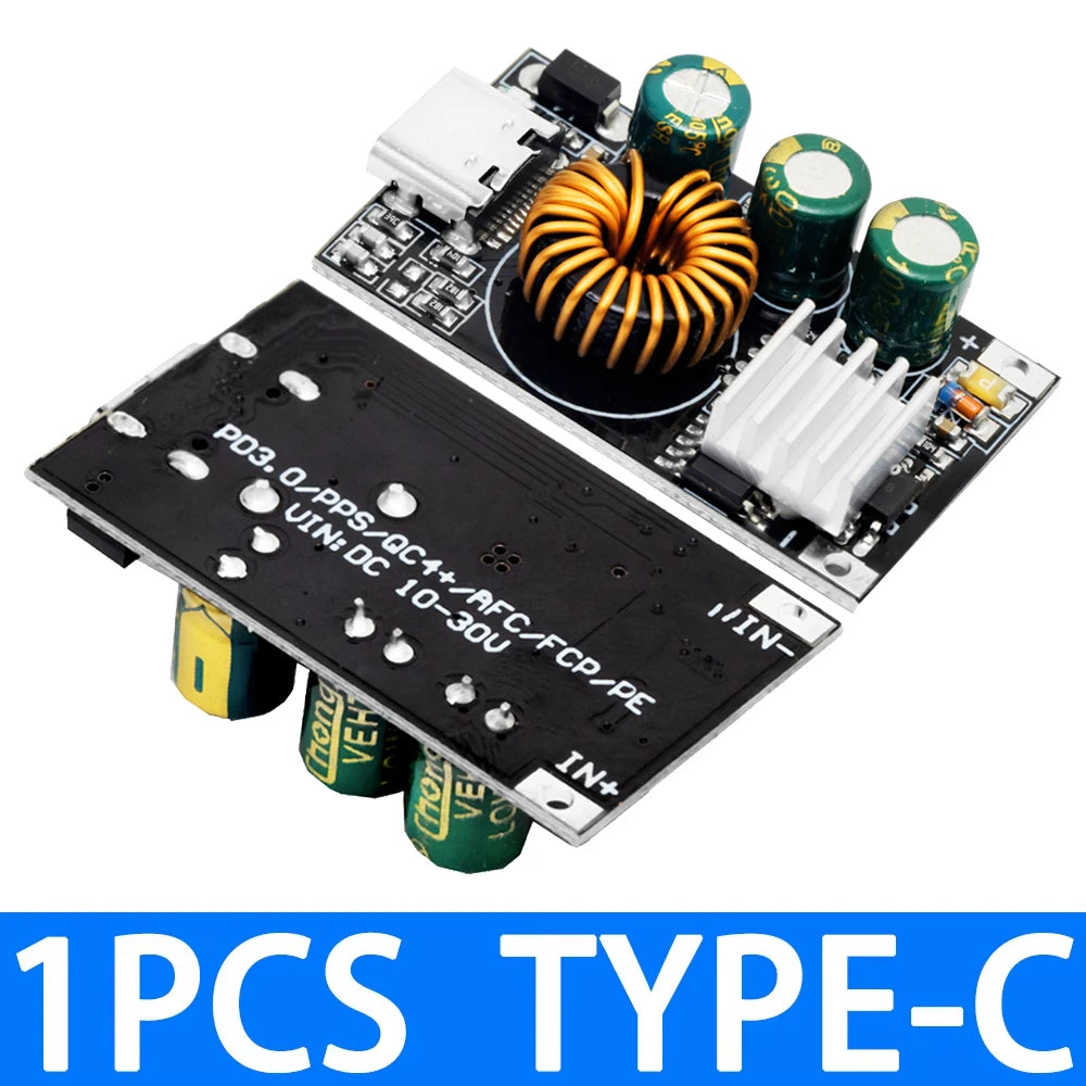 Type-c QC3 0 PD 24W Fast Charger Buck Module 10-30V DC 5V 9V Smart Zpaxo 1pcs TYPE-C