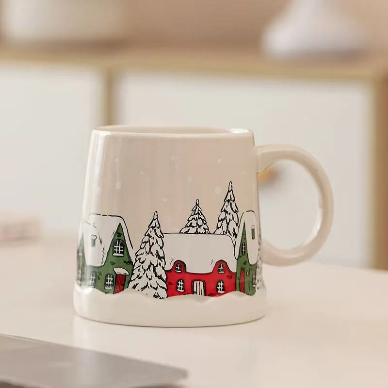 Christmas Ceramic Coffee Mug – Cute Couple Holiday Tea Cup Christmas Ceramic Mug Zpaxo