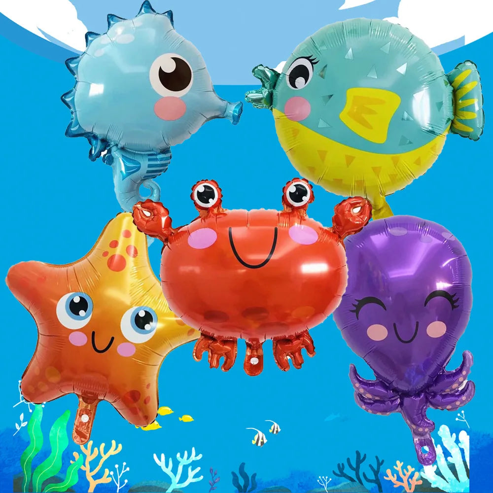 Sea Animals Foil Balloons Fish Octopus Horse Helium Air Globos Kids