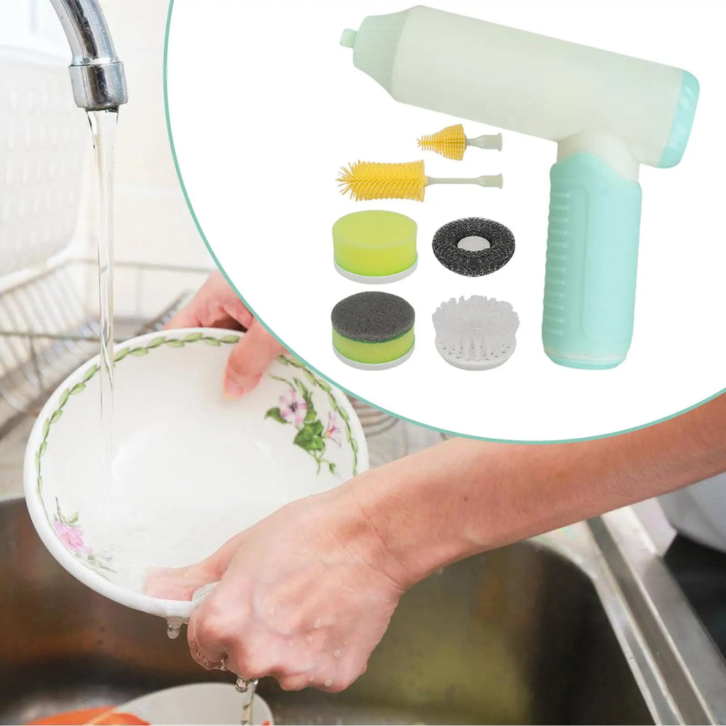 Electric Scrub Brush Rechargeable Bathroom Scrubber Handheld Automatic Cup Washing Brush For Pots Window Living Room Sink Zpaxo