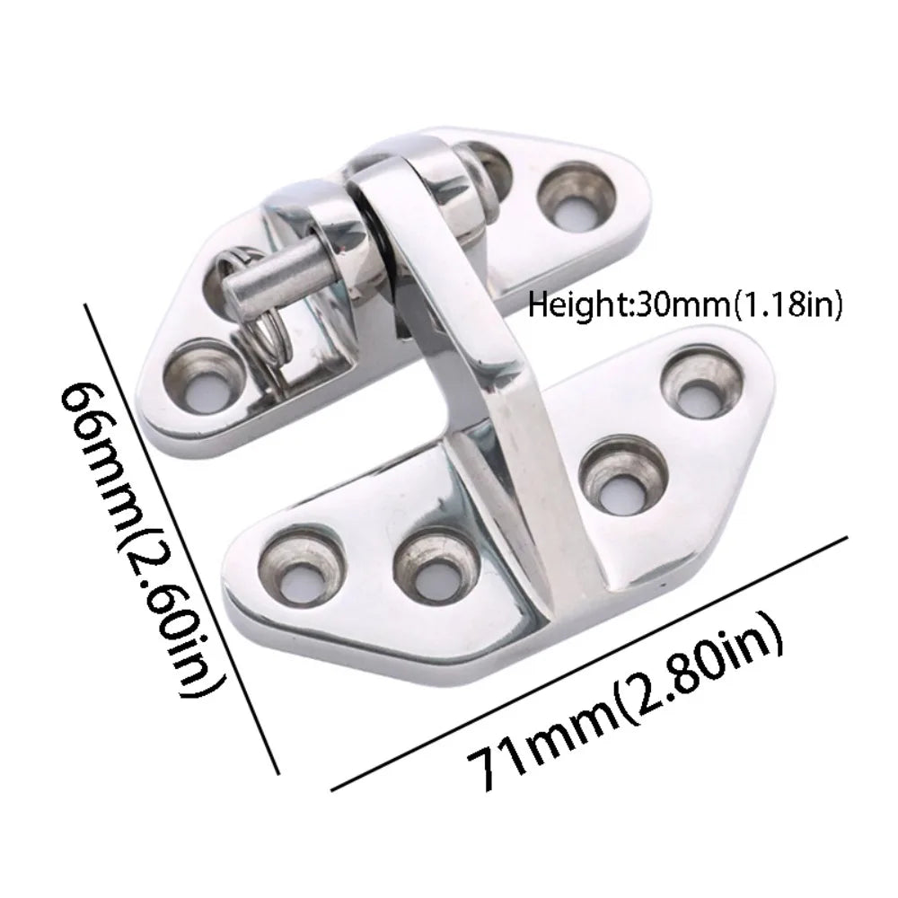 Yacht Accessory 316 Stainless Steel Boat Hinge Heavy-Duty Flip Hinge Strap Hinge Butterfly Hinge Shaped Strap Cabinet Hinge RV Zpaxo Small size