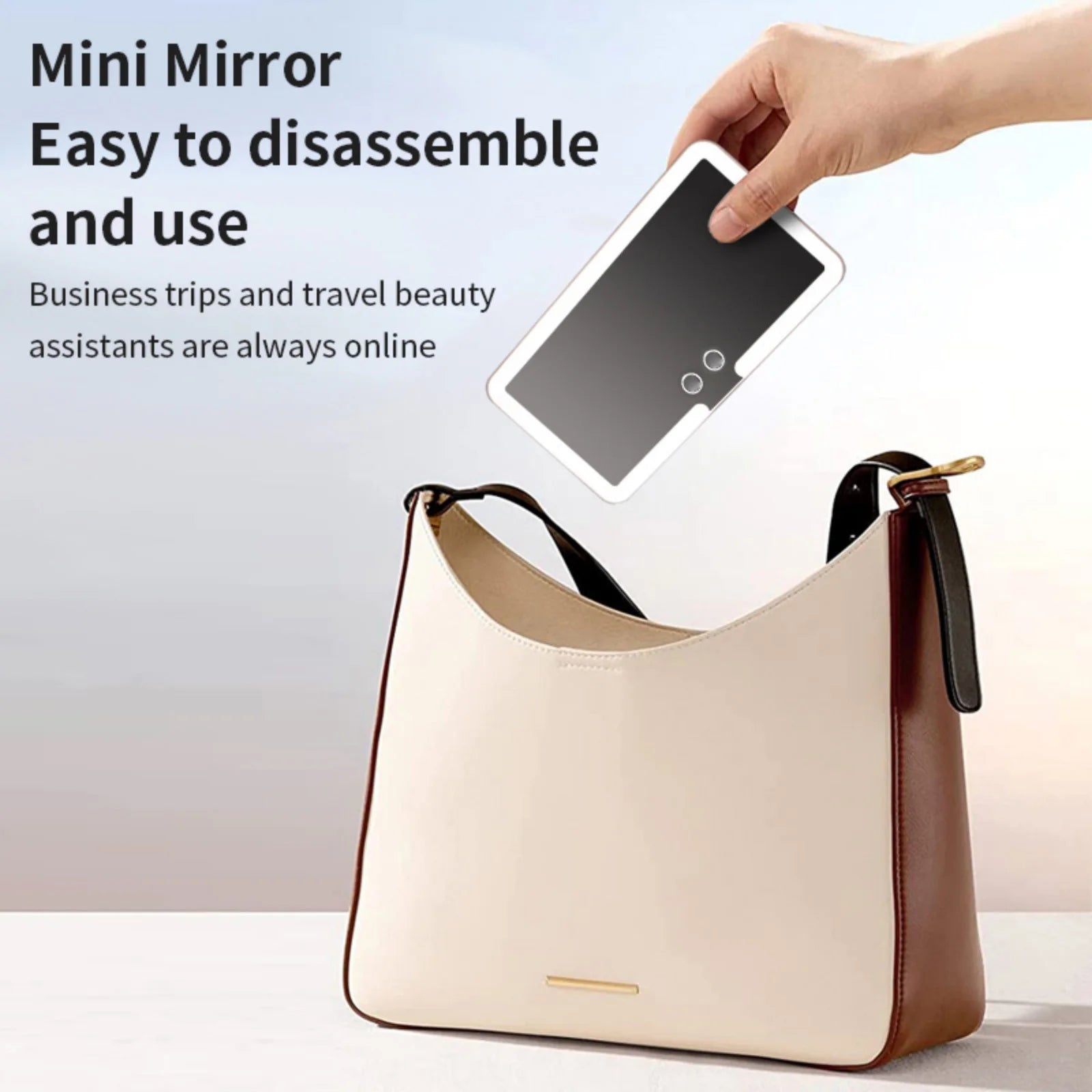1Pc Vehicle Interior Mirrors Sun Visor Plate LED Vanity Makeup Mirror For Women Rechargeable Fill Light Universal Vanity Mirror