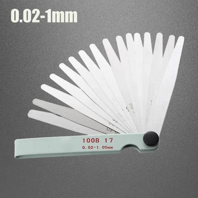 17-Blade Metric Feeler Gauge 0.02–1mm | Engine Valve Gap Tool Feeler Gauge Tool Zpaxo