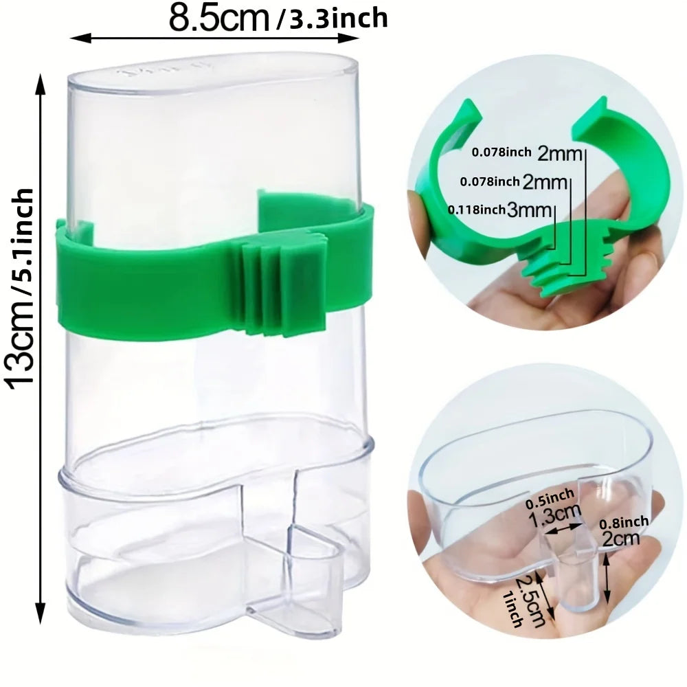 Automatic Bird Water Dispenser Drinking Feeder Transparent Cage