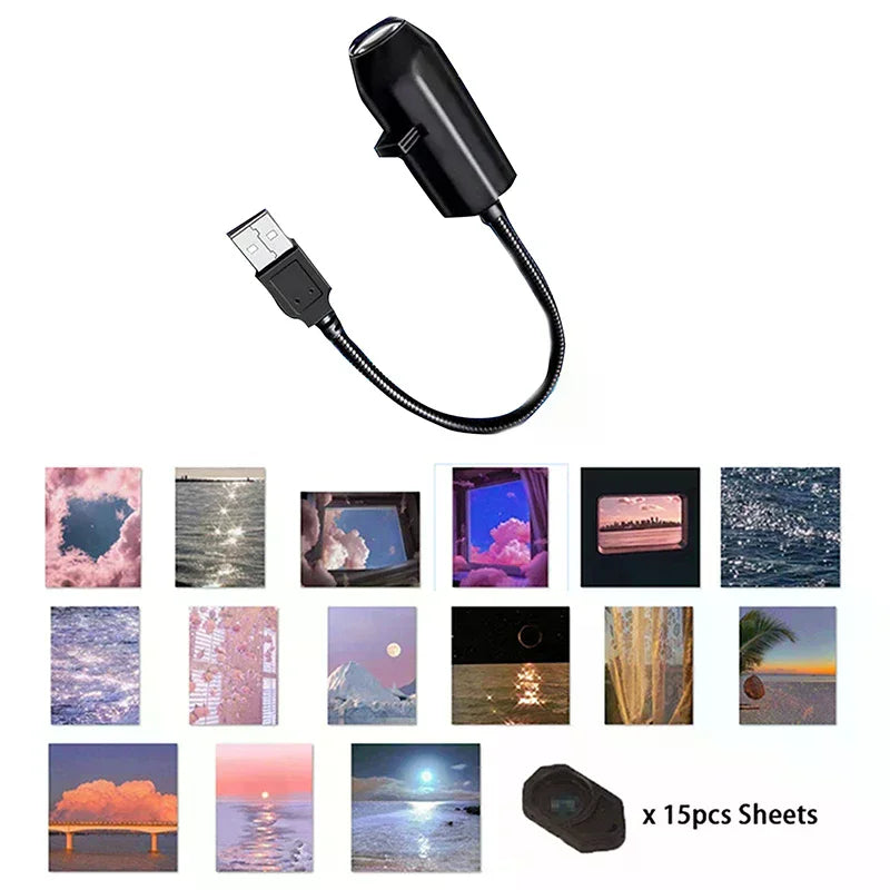 Landscape Projection Lamp Sun Beach Galaxy Aurora Landscape Sunset Projector Novelty Atmosphere Light Party Photo Props Zpaxo