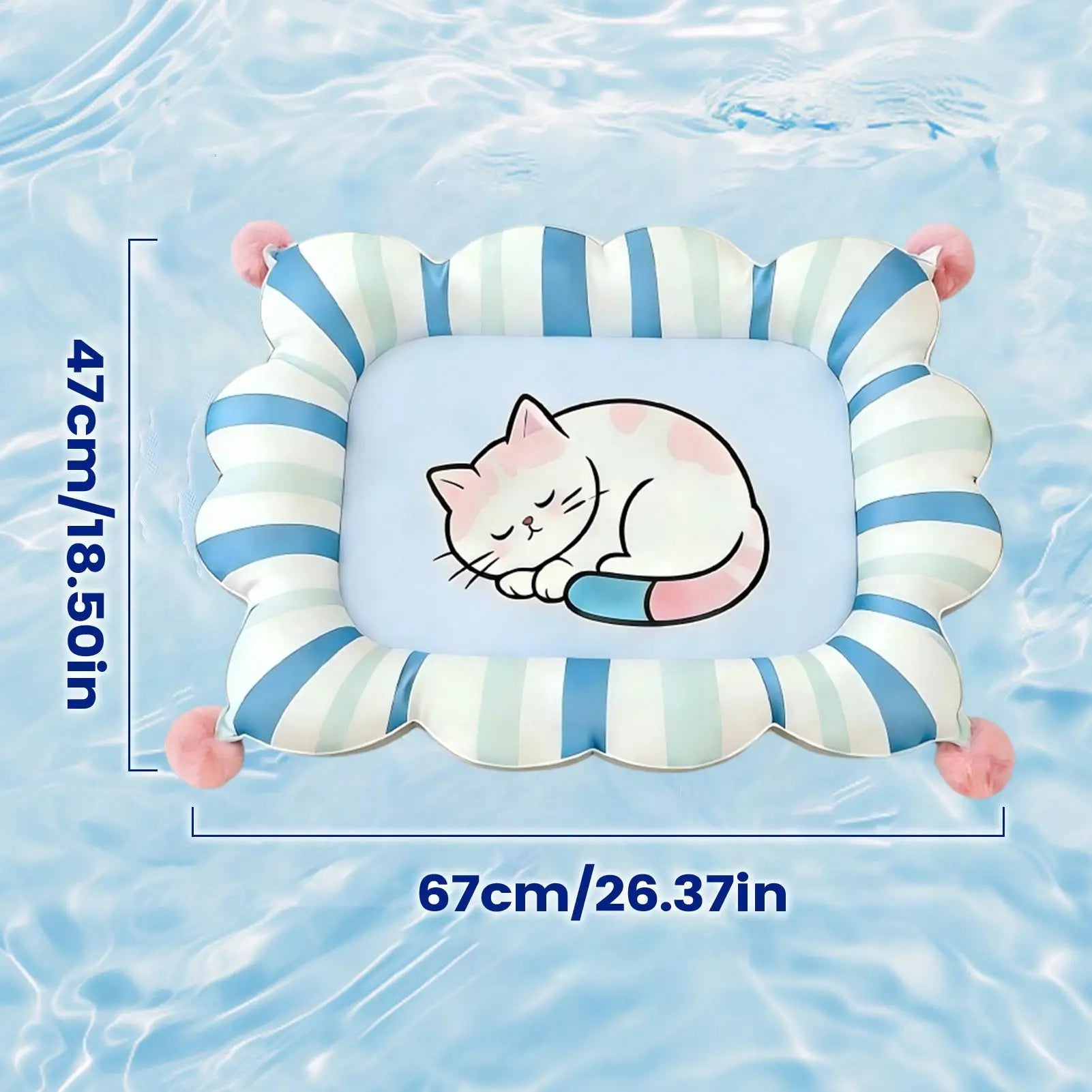 Cooling Mat Cats Cute Pattern Sleeping Cushion Cat Pad Home Entryway