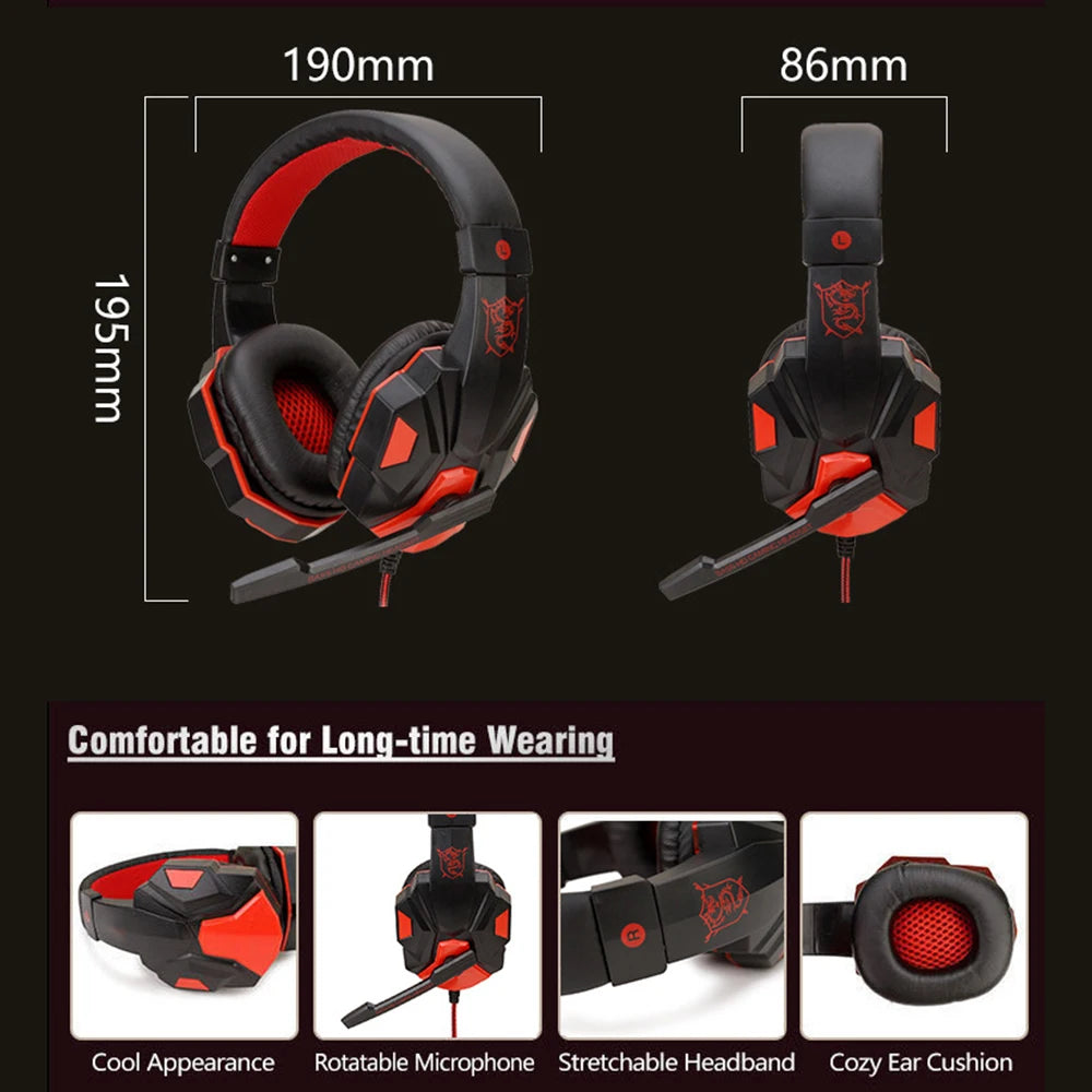 Gaming Wired Headphones 120 Adjustable HD Microphone Computer PS4 PS5 Zpaxo
