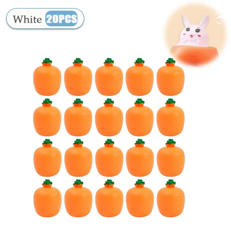 Easter Carrot Rabbit Fidget Toys Squeeze Ball Kids Relieve Stress Up Zpaxo White-20PCS