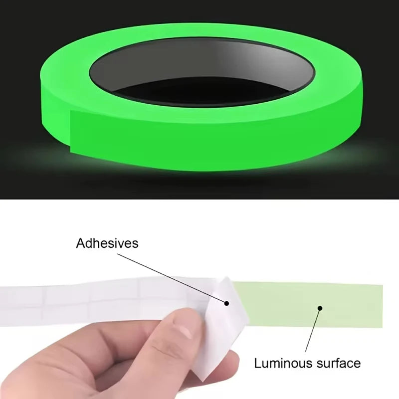 Green Glow Dark Tape Self Adhesive Luminous Fluorescent Sticker Wall