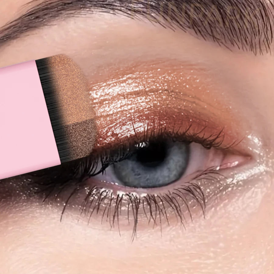 Two-color Glitter Eye Shadow Double Small Box Lazy Easy Use Long